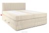 STRIX PRO Boxspringbett mittelhart 200 cm Doppelmatratze + Visco-Topper Cordstoff beige beige - Foto 3