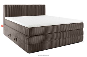 STRIX PRO, https://konsimo.de/kollektion/strix-pro/ Boxspringbett mittelhart 200 cm Doppelmatratze + Visco-Topper Cordstoff braun braun - Foto