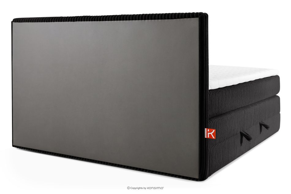 STRIX PRO Boxspringbett hart 200 cm Doppelmatratze + HR-Topper Cordstoff schwarz schwarz - Foto 6