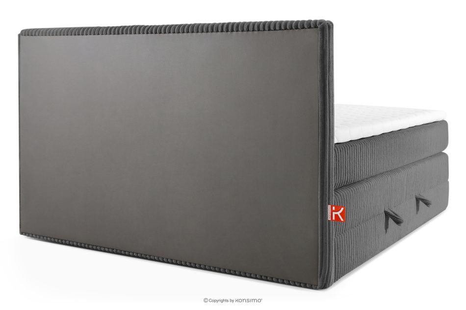 STRIX PRO Boxspringbett hart 200 cm Doppelmatratze + HR-Topper Cordstoff grau grau - Foto 6