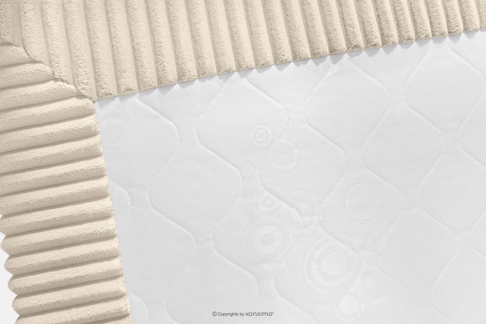 STRIX PRO Boxspringbett hart 200 cm Doppelmatratze + HR-Topper Cordstoff beige beige - Foto 8