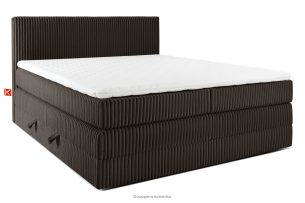 STRIX PRO, https://konsimo.de/kollektion/strix-pro/ Boxspringbett hart 200 cm Doppelmatratze + HR-Topper Cordstoff dunkelbraun dunkelbraun - Foto