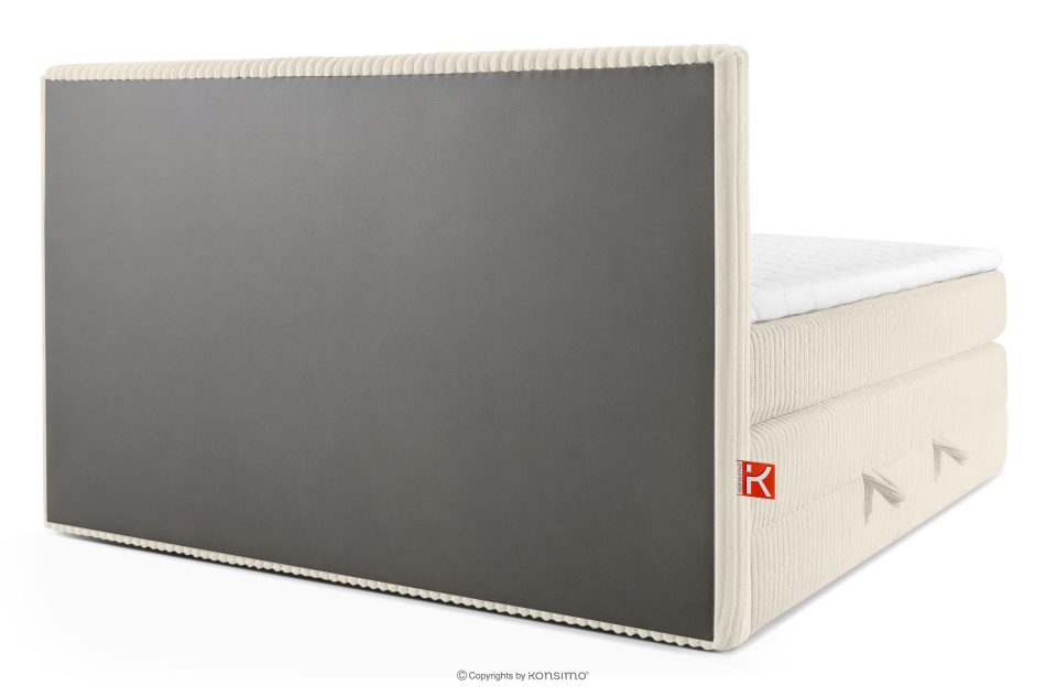 STRIX PRO Boxspringbett hart 200 cm Doppelmatratze + Visco-Topper Cordstoff weiß/ecru weiß/ecru - Foto 6