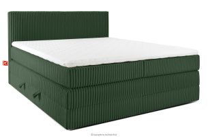STRIX PRO, https://konsimo.de/kollektion/strix-pro/ Boxspringbett hart 200 cm Doppelmatratze + Visco-Topper Cordstoff dunkelgrün dunkelgrün - Foto