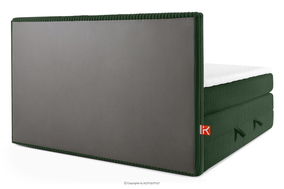 STRIX PRO Boxspringbett hart 200 cm Doppelmatratze + Visco-Topper Cordstoff dunkelgrün dunkelgrün - Foto 6