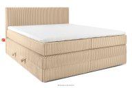 Boxspringbett hart 200 cm Doppelmatratze + Visco-Topper Cordstoff sandfarben