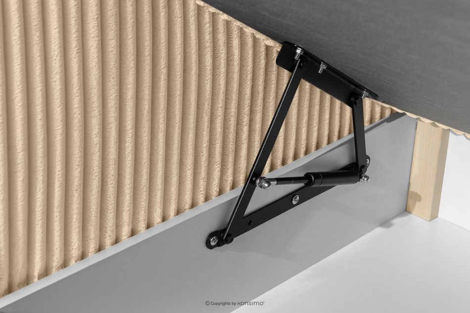 STRIX PRO Boxspringbett hart 200 cm Doppelmatratze + Visco-Topper Cordstoff sandfarben sandfarben - Foto 14