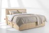 STRIX PRO Boxspringbett hart 200 cm Doppelmatratze + Visco-Topper Cordstoff sandfarben sandfarben - Foto 2