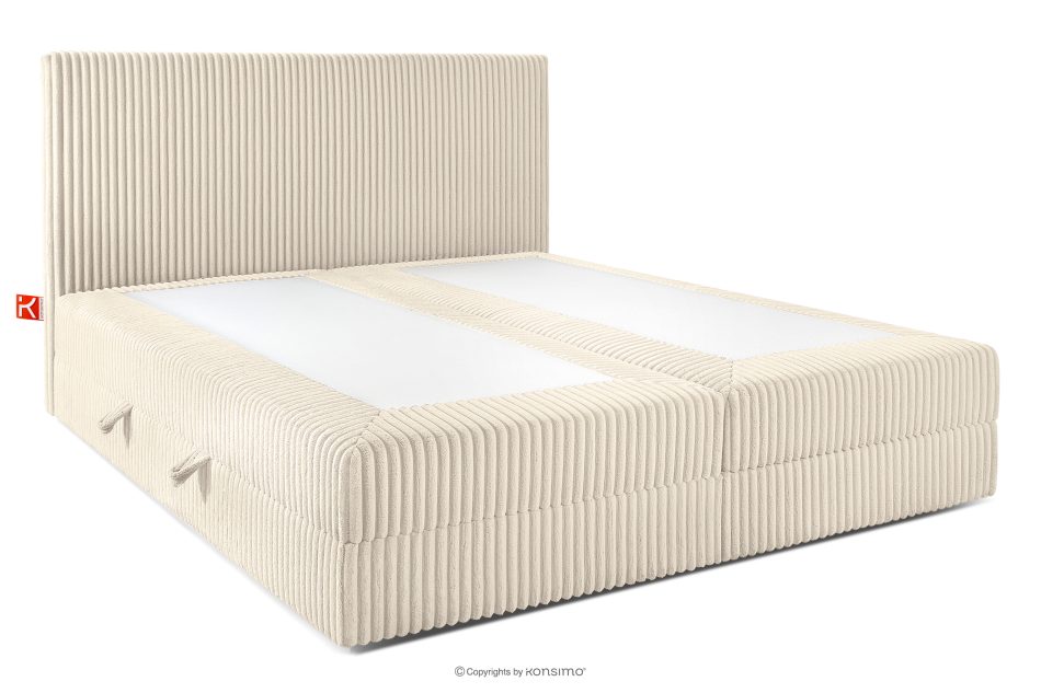 STRIX PRO Boxspringbett hart 200 cm Doppelmatratze + Visco-Topper Cordstoff beige beige - Foto 3