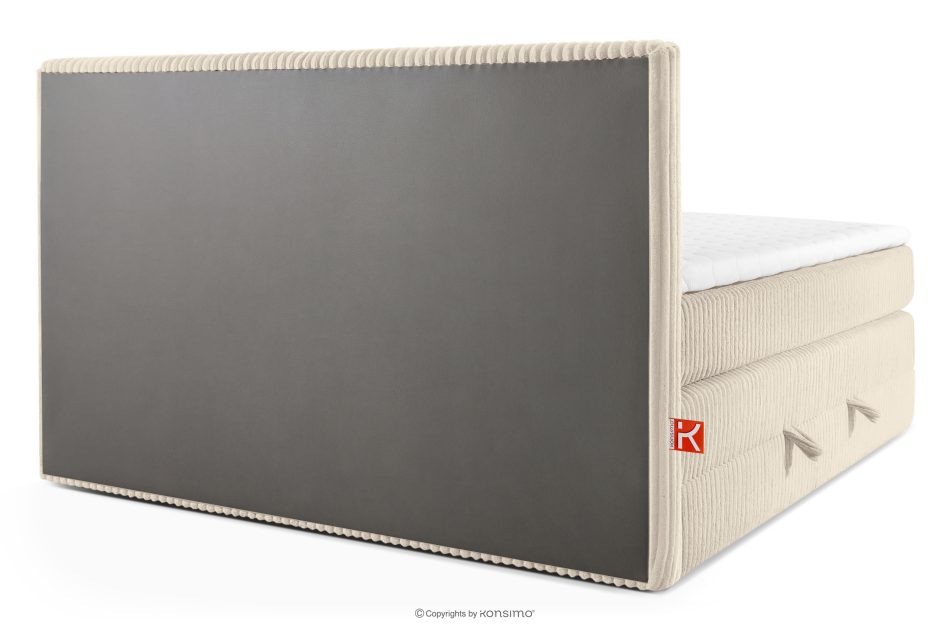 STRIX PRO Boxspringbett hart 200 cm Doppelmatratze + Visco-Topper Cordstoff beige beige - Foto 6