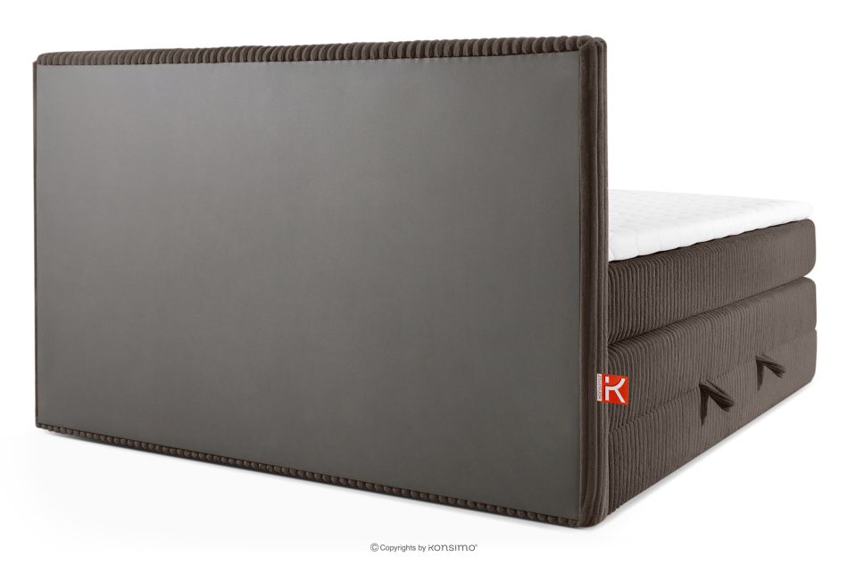 STRIX PRO Boxspringbett hart 200 cm Doppelmatratze + Visco-Topper Cordstoff braun braun - Foto 6