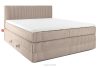 Boxspringbett hart 200 cm Doppelmatratze + Visco-Topper Cordstoff taupe