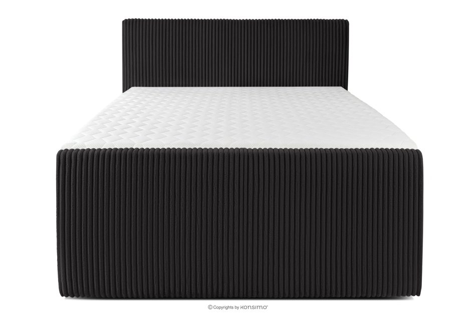 STRIX PRO+ Boxspringbett Doppelzimmer mittelhart 140 cm Doppelmatratze + HR-Topper Cordstoff schwarz schwarz - Foto 4