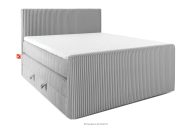 Boxspringbett Doppelzimmer mittelhart 140 cm Doppelmatratze + HR-Topper Cordstoff hellgrau