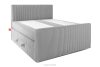 STRIX PRO+ Boxspringbett Doppelzimmer mittelhart 140 cm Doppelmatratze + HR-Topper Cordstoff hellgrau hellgrau - Foto 3