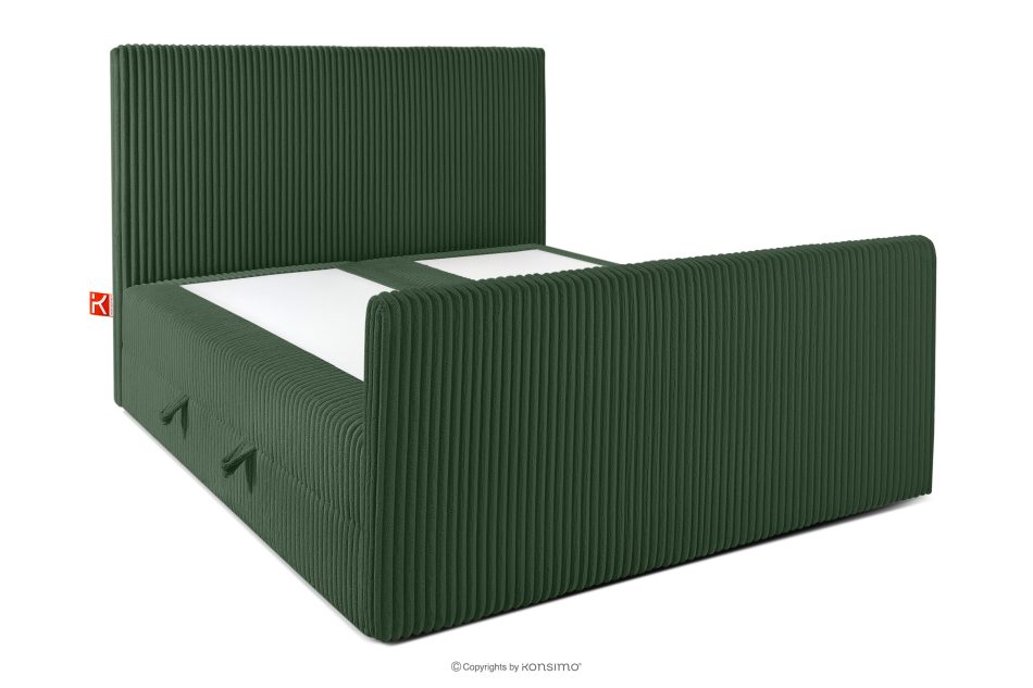 STRIX PRO+ Boxspringbett Doppelzimmer mittelhart 140 cm Doppelmatratze + HR-Topper Cordstoff dunkelgrün dunkelgrün - Foto 3
