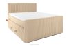 Boxspringbett Doppelzimmer mittelhart 140 cm Doppelmatratze + HR-Topper Cordstoff sandfarben