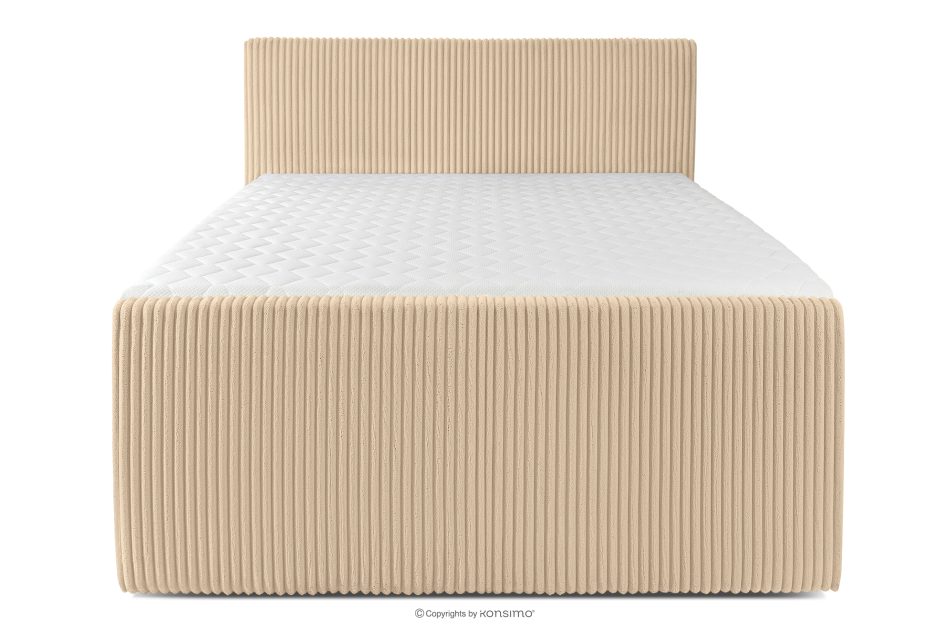 STRIX PRO+ Boxspringbett Doppelzimmer mittelhart 140 cm Doppelmatratze + HR-Topper Cordstoff sandfarben sandfarben - Foto 4