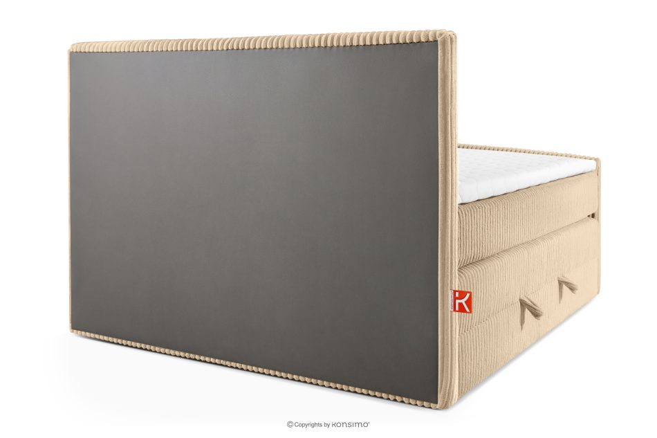 STRIX PRO+ Boxspringbett Doppelzimmer mittelhart 140 cm Doppelmatratze + HR-Topper Cordstoff sandfarben sandfarben - Foto 6