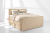STRIX PRO+ Boxspringbett Doppelzimmer mittelhart 140 cm Doppelmatratze + HR-Topper Cordstoff sandfarben sandfarben - Foto 2