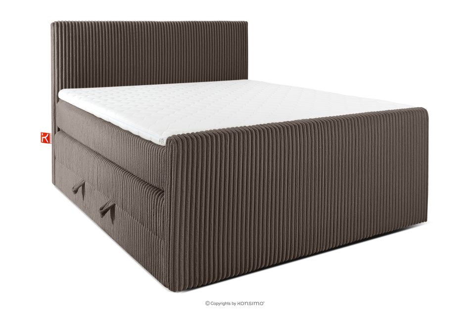STRIX PRO+ Boxspringbett Doppelzimmer mittelhart 140 cm Doppelmatratze + HR-Topper Cordstoff in Braun braun - Foto 0