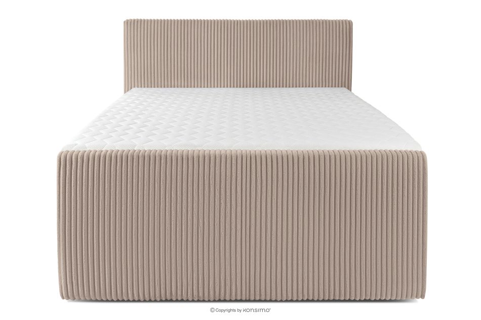 STRIX PRO+ Boxspringbett Doppelzimmer mittelhart 140 cm Doppelmatratze + HR-Topper Cordstoff in Taupe taupe - Foto 4