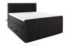 Boxspringbett Doppelzimmer mittelhart 140 cm Doppelmatratze + Visco-Topper Cordstoff schwarz