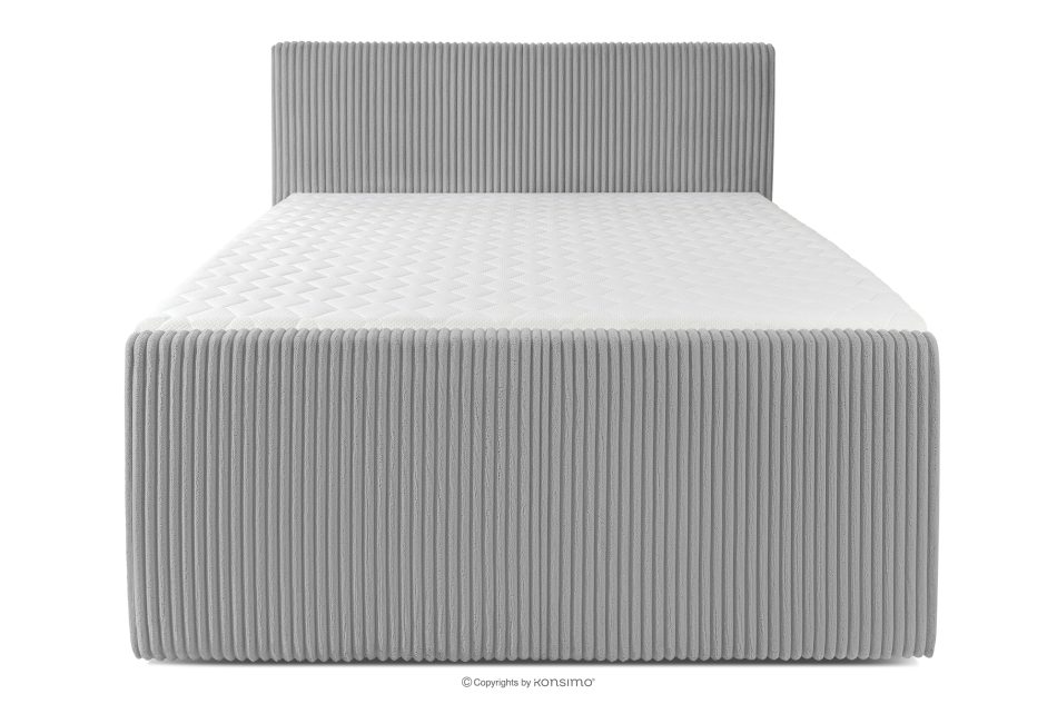 STRIX PRO+ Boxspringbett Doppelzimmer mittelhart 140 cm Doppelmatratze + Visco-Topper Cordstoff hellgrau hellgrau - Foto 4