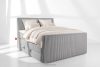 STRIX PRO+ Boxspringbett Doppelzimmer mittelhart 140 cm Doppelmatratze + Visco-Topper Cordstoff hellgrau hellgrau - Foto 2