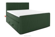 Boxspringbett Doppelzimmer mittelhart 140 cm Doppelmatratze + Visco-Topper Cordstoff in Dunkelgrün