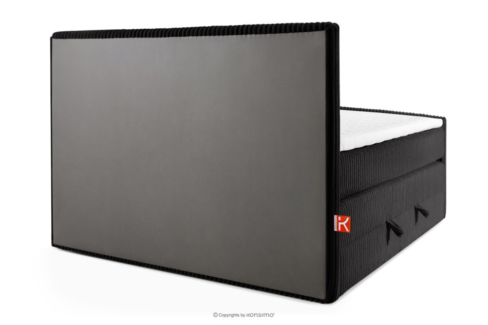 STRIX PRO+ Boxspringbett Doppelzimmer hart 140 cm Doppelmatratze + HR-Topper Cordstoff schwarz schwarz - Foto 6