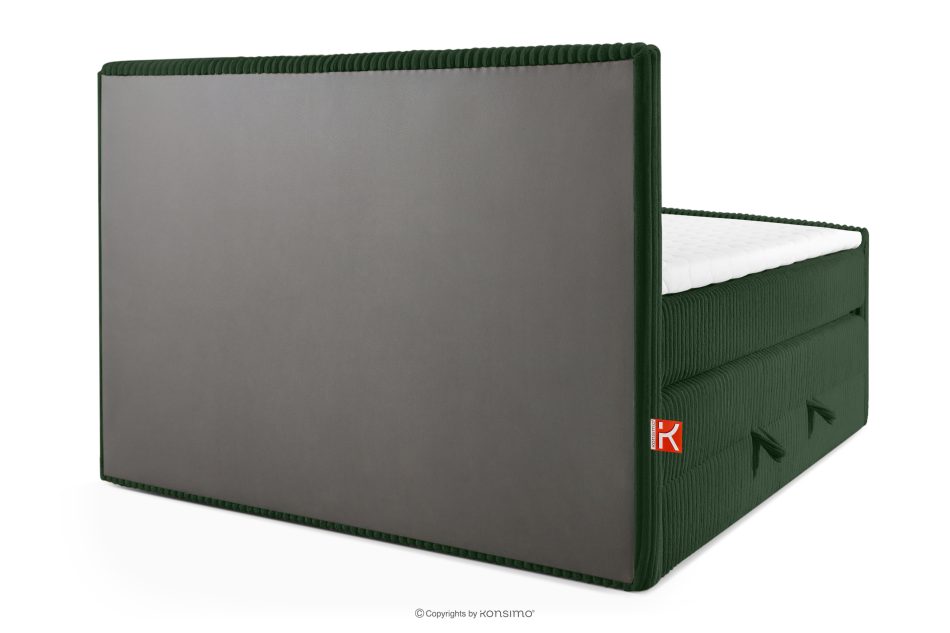 STRIX PRO+ Boxspringbett Doppelzimmer hart 140 cm Doppelmatratze + HR-Topper Cordstoff dunkelgrün dunkelgrün - Foto 6