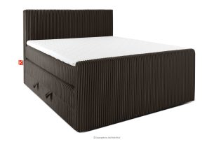 STRIX PRO+, https://konsimo.de/kollektion/strix-pro-2/ Boxspringbett Doppelzimmer hart 140 cm Doppelmatratze + HR-Topper Cordstoff dunkelbraun dunkelbraun - Foto