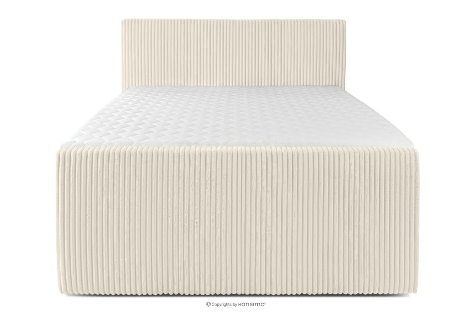 STRIX PRO+ Boxspringbett Doppelzimmer hart 140 cm Doppelmatratze + Visco-Topper Cordstoff weiß/ecru weiß/ecru - Foto 4