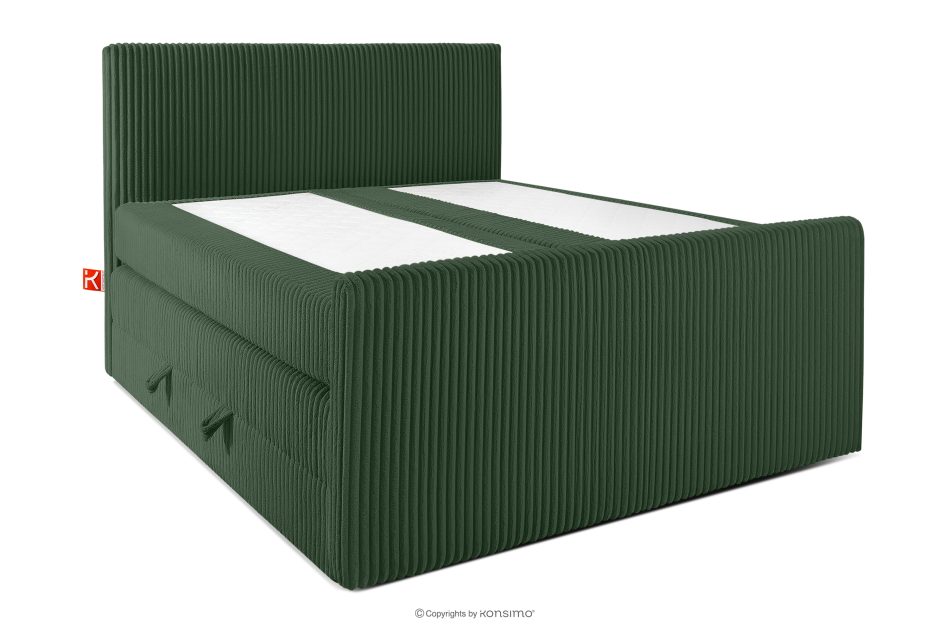 STRIX PRO+ Boxspringbett Doppelzimmer hart 140 cm Doppelmatratze + Visco-Topper Cordstoff dunkelgrün dunkelgrün - Foto 2