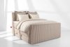 STRIX PRO+ Boxspringbett Doppelzimmer hart 140 cm Doppelmatratze + Visco-Topper aus Cordstoff taupe taupe - Foto 2