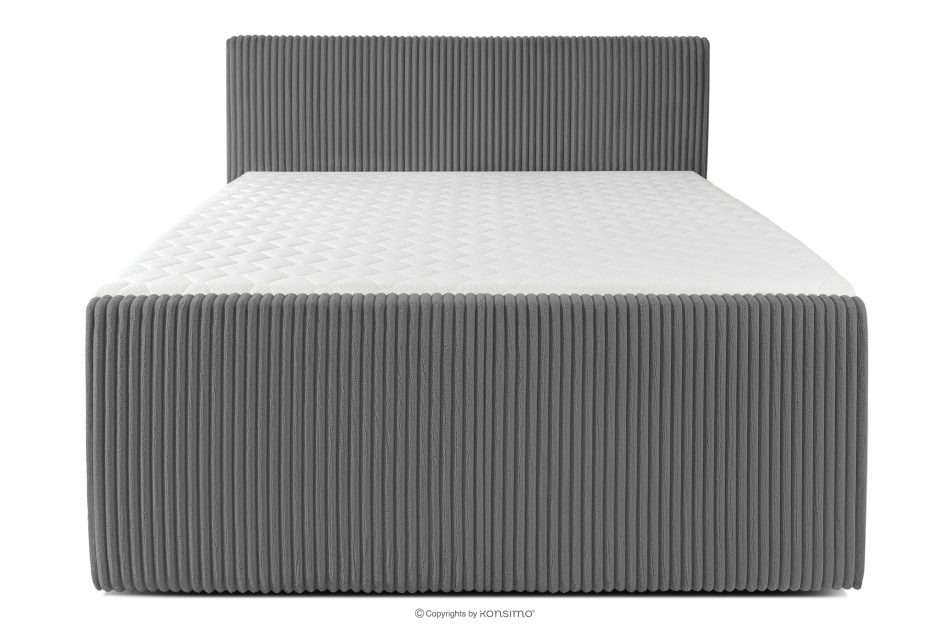 STRIX PRO+ Boxspringbett Doppelzimmer mittelhart 160 cm Doppelmatratze + HR-Topper Cordstoff in Grau grau - Foto 4