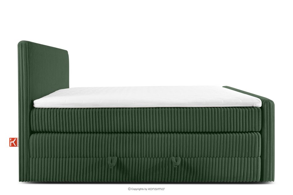 STRIX PRO+ Boxspringbett Doppelzimmer mittelhart 160 cm Doppelmatratze + Visco-Topper Cordstoff in Dunkelgrün dunkelgrün - Foto 5