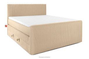 STRIX PRO+, https://konsimo.de/kollektion/strix-pro-2/ Boxspringbett Doppelzimmer mittelhart 160 cm Doppelmatratze + Visco-Topper Cordstoff sandfarben sandfarben - Foto