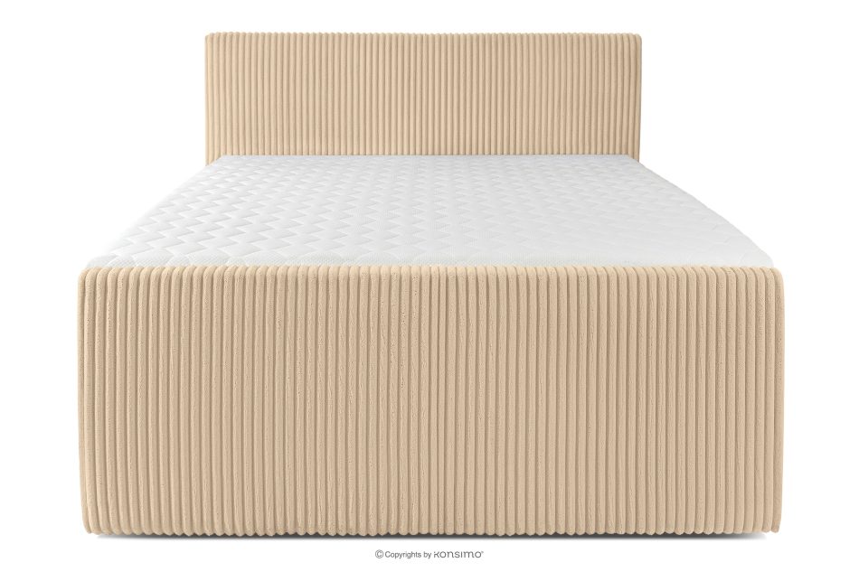 STRIX PRO+ Boxspringbett Doppelzimmer mittelhart 160 cm Doppelmatratze + Visco-Topper Cordstoff sandfarben sandfarben - Foto 4