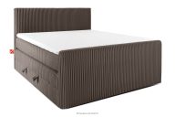 Boxspringbett Doppelzimmer mittelhart 160 cm Doppelmatratze + Visco-Topper Cordstoff braun