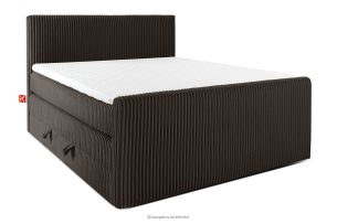 STRIX PRO+, https://konsimo.de/kollektion/strix-pro-2/ Boxspringbett Doppelzimmer mittelhart 160 cm Doppelmatratze + Visco-Topper Cordstoff in Dunkelbraun dunkelbraun - Foto