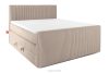 Boxspringbett Doppelzimmer mittelhart 160 cm Doppelmatratze + Visco-Topper Cordstoff taupe