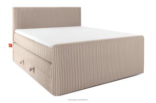STRIX PRO+, https://konsimo.de/kollektion/strix-pro-2/ Boxspringbett Doppelzimmer mittelhart 160 cm Doppelmatratze + Visco-Topper Cordstoff taupe taupe - Foto
