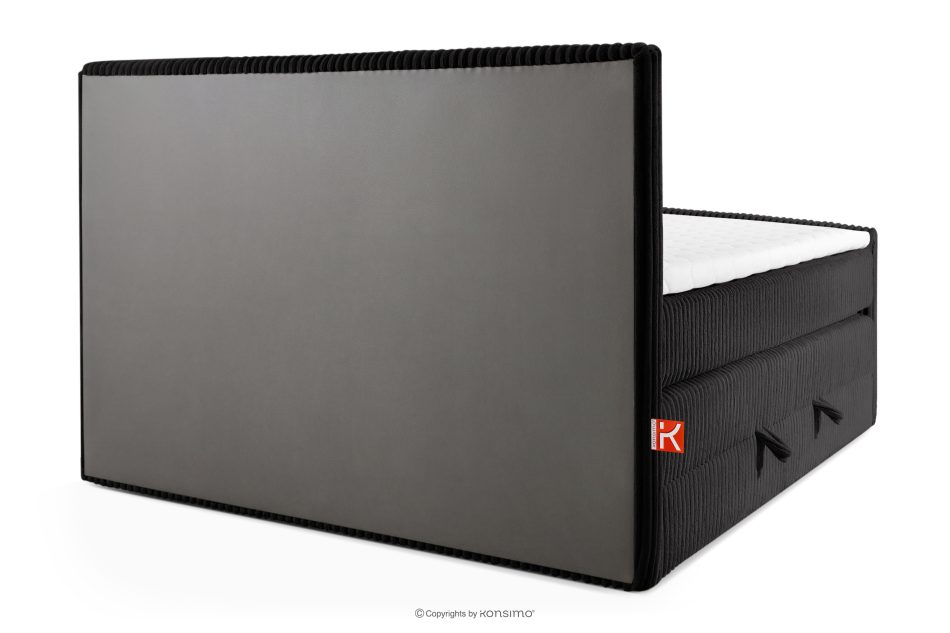 STRIX PRO+ Boxspringbett Doppelzimmer hart 160 cm Doppelmatratze + HR-Topper Cordstoff schwarz schwarz - Foto 6