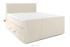STRIX PRO+ Boxspringbett Doppelzimmer hart 160 cm Doppelmatratze + HR-Topper Cordstoff weiß/ecru weiß/ecru - Foto 1