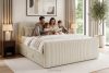 STRIX PRO+ Boxspringbett Doppelzimmer hart 160 cm Doppelmatratze + HR-Topper Cordstoff weiß/ecru weiß/ecru - Foto 18