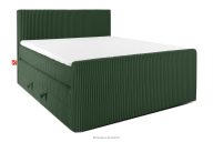 Boxspringbett Doppelzimmer hart 160 cm Doppelmatratze + HR-Topper Cordstoff dunkelgrün