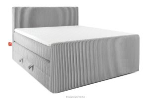 STRIX PRO+, https://konsimo.de/kollektion/strix-pro-2/ Boxspringbett Doppelzimmer hart 160 cm Doppelmatratze + Visco-Topper Cordstoff hellgrau hellgrau - Foto