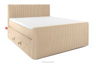 Boxspringbett Doppelzimmer hart 160 cm Doppelmatratze + Visco-Topper Cordstoff sandfarben